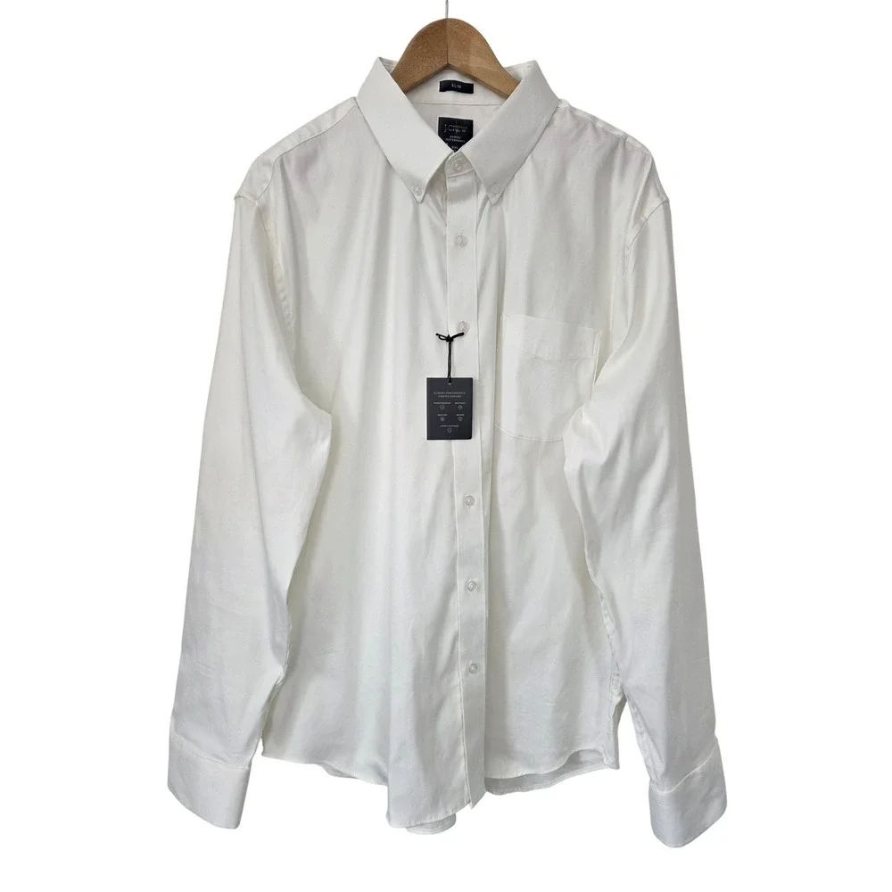 J. Crew Slim Bowery Performance Stretch Oxford Shirt Men XXL White NWT CP684